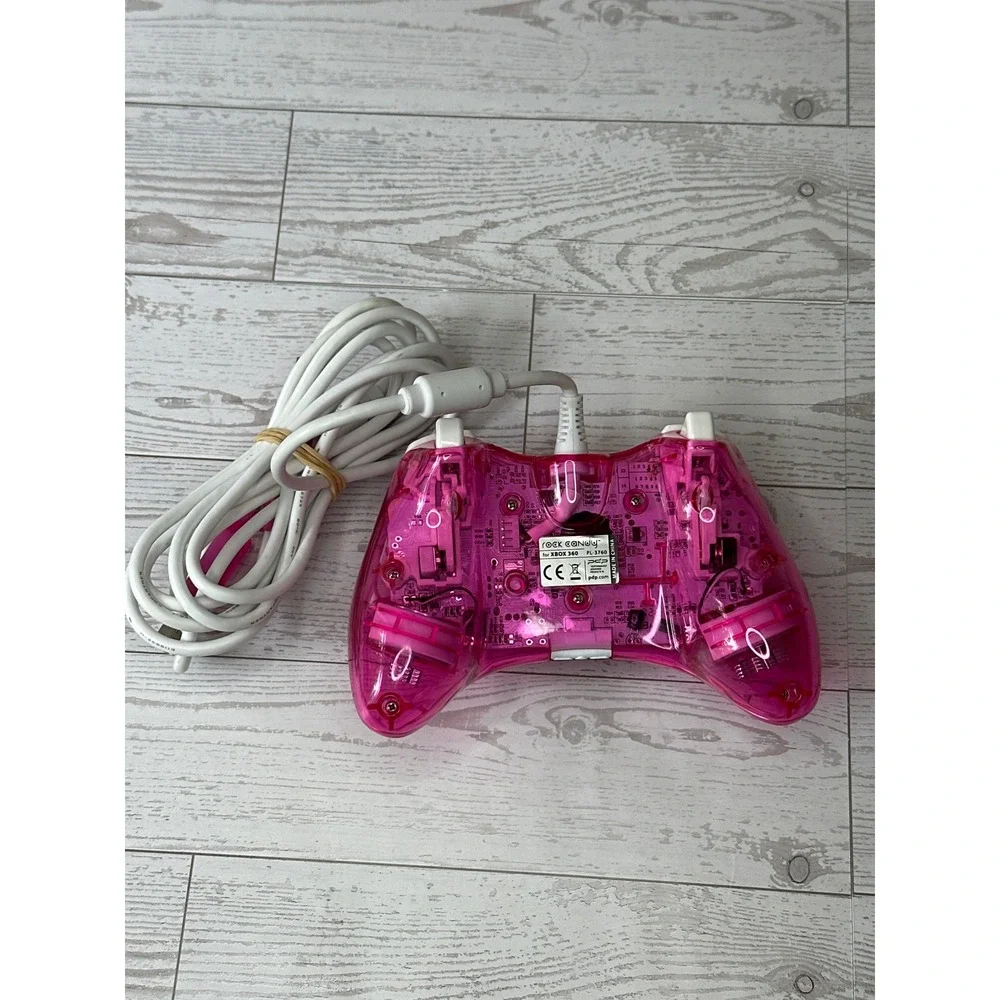 PDP Rock Candy Controller Xbox 360 Pink Translucent Wired Y2K Gamer PL-3760